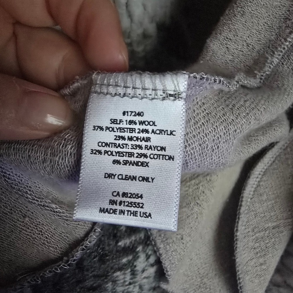 Anthropologie Dolan Gray Nuage Oversized Houndstooth Mohair Knit Cardigan SZ XS - Picture 10 of 11